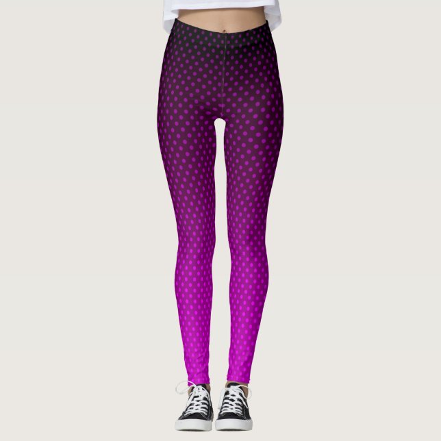 Leggings Gradient purple gray polka dots print abstract fe (Devant)