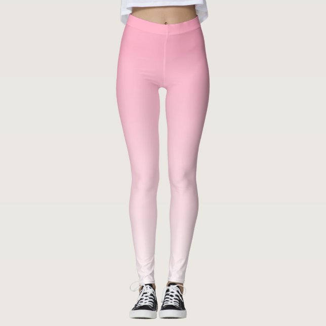 Leggings Gradient rose et blanc doux (Devant)
