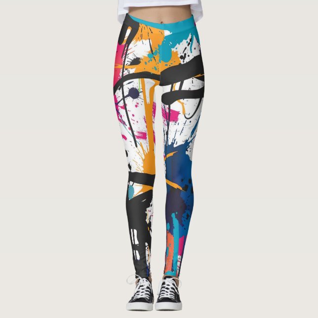 Leggings Graffiti abstrait (Devant)