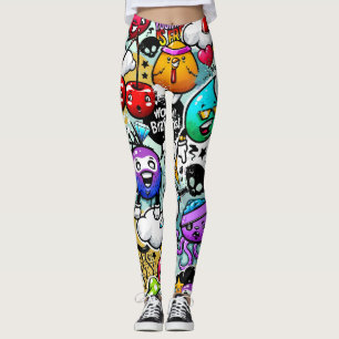 Leggings Graffiti Art Fruits et Légumes