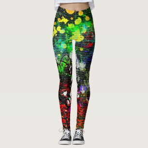 Leggings Graffiti Brick Wall