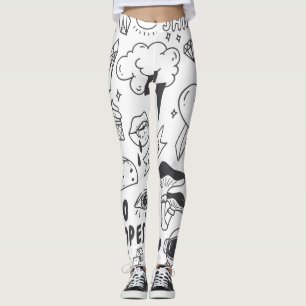 Leggings Graffiti mignon : Doodle Art Set.