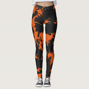Leggings Graffiti orange et noir