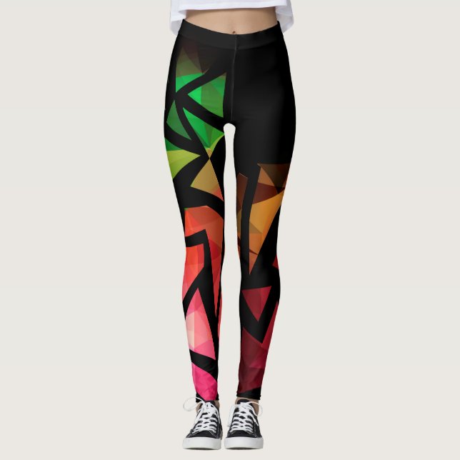 Leggings graffiti polygonal moderne Abstrait géométrique fo (Devant)