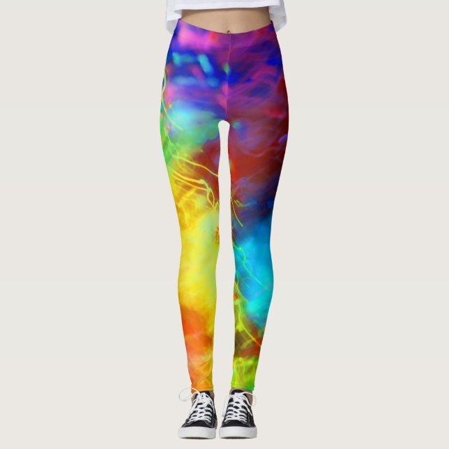 Leggings Graffiti urbain Couleurs arc-en-ciel Coloré Abstra (Devant)