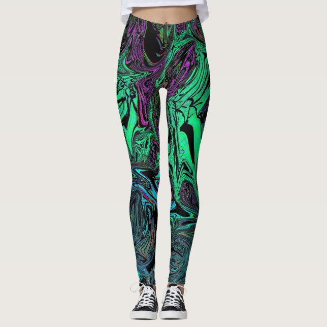 Leggings Graffiti vert liquide (Devant)