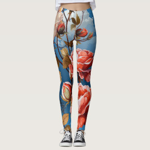 Leggings grand Rose Pastel sur un Arrière - plan Sky