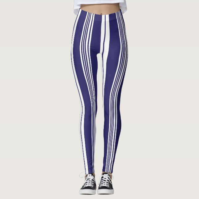 Leggings Grand Transat blanc bleu Preppy Navy (Devant)