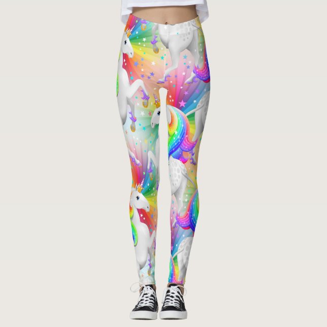 Leggings Grande Starburst Princess Unicorn avec étoiles (Devant)