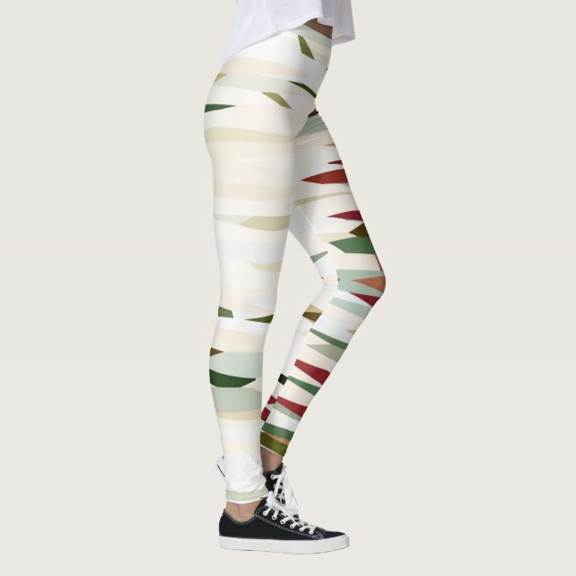 Leggings Grandes Abstraites vertes et rouges (Droite)
