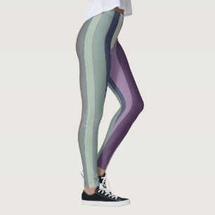 Leggings Grandes Abstraites violettes, bleues et vertes