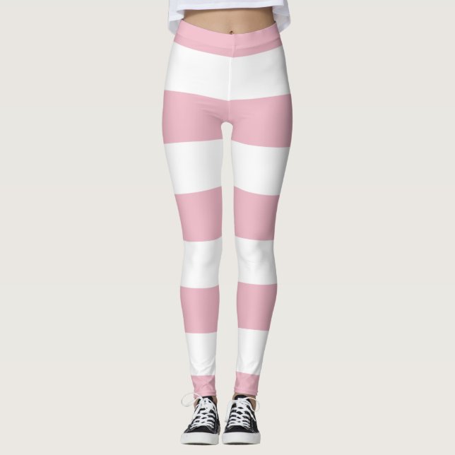 Leggings Grandes Pink, Grandes Blances, Motif Gratté (Devant)
