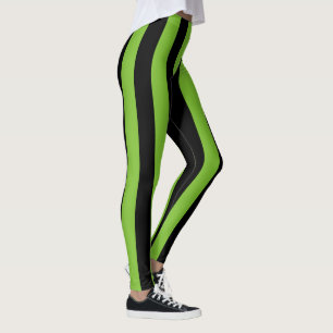 Leggings Grandes rayures noires vertes