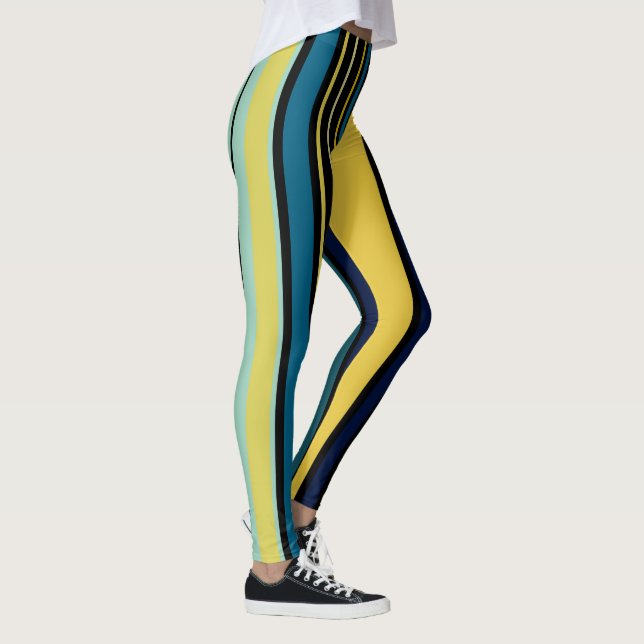 Leggings Grandes turquoises et jaunes (Droite)