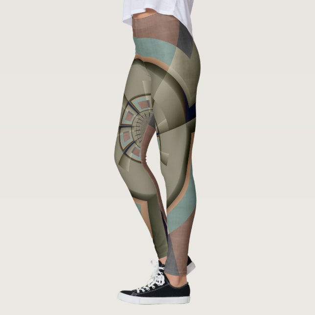 Leggings Graphique d'art fractal de l'harmonie des couleurs (Gauche)
