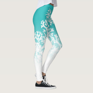 Leggings Graphique de corail bleu