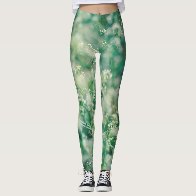 Leggings Grass vert Feuille Fleurs Plantes Nature (Devant)
