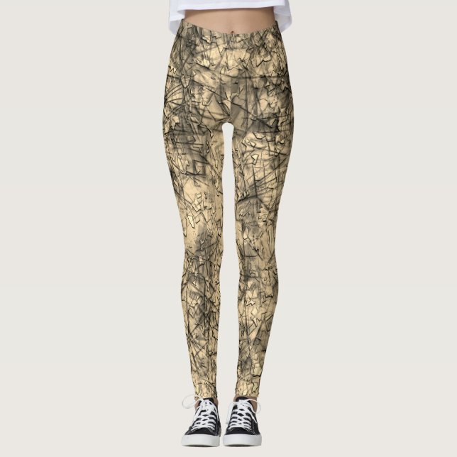 Leggings Grattez sur un kaki légèrement tacheté (Devant)