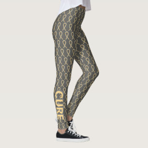 Leggings Gray & Gold Sensibilisation Ruban Hope & Cure Legg