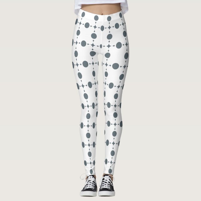Leggings Gray Polka Dots, Polka Dot Pattern, Dots (Devant)
