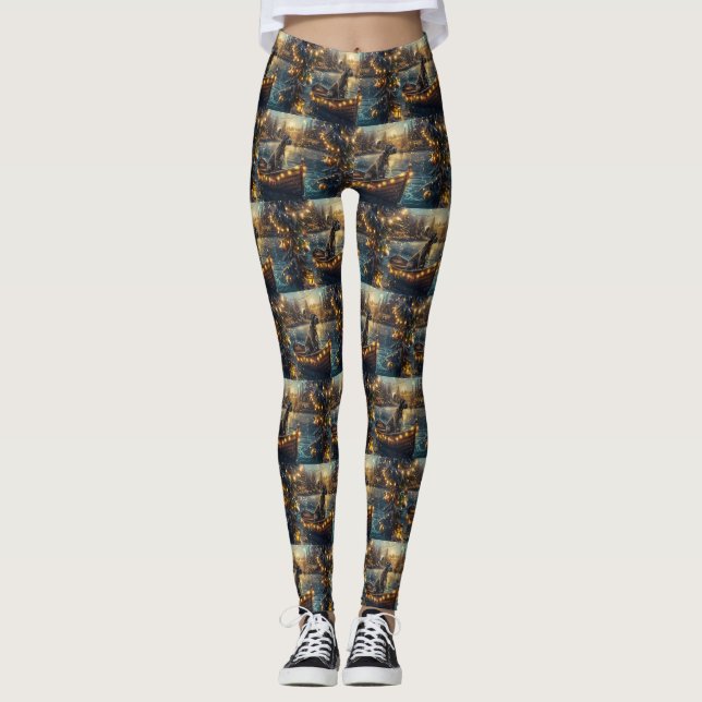 Leggings Great Dane Christmas Festive Voyage (Devant)