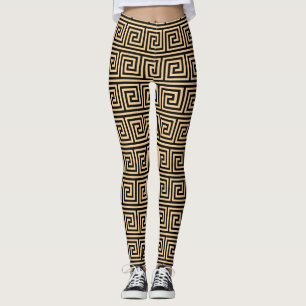 Leggings Grec Meander Carré Motif principal Brown