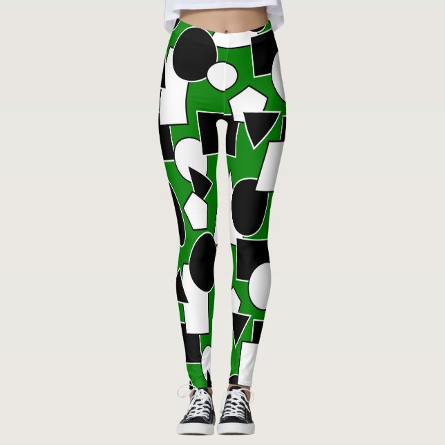 Leggings Green Bauhaus Collage (Devant)
