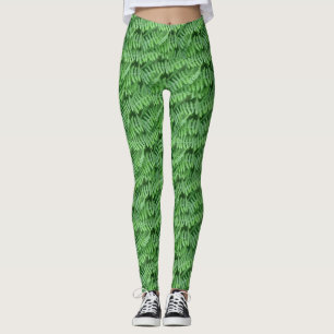 Leggings Green Ferns Motif naturel