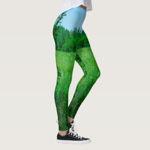 Leggings Green Field Forest Herbe Nature Paysage du ciel