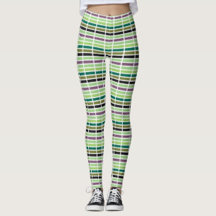Leggings Green purple Black Hues