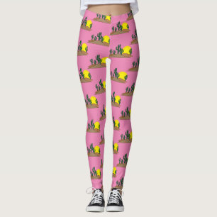 Leggings Green Saguaro Cactus Desert Sunrise Thunder_Cove