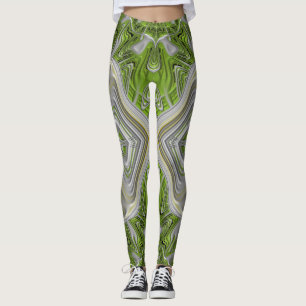 Leggings ~green silver Christmas