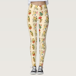 Leggings Grenouille avec motif de style Cottagecore champig