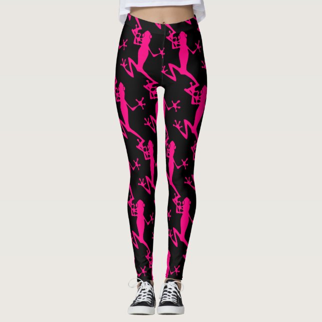 Leggings Grenouille d'arbre rose Thunder_Cove (Devant)
