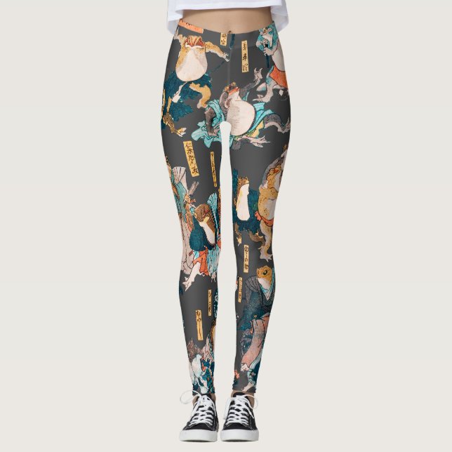 Leggings Grenouille japonaise ukiyo-e Froggies (Devant)
