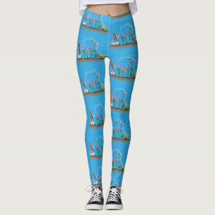 Leggings Grenouille mignonne et abeille dans le jardin dess