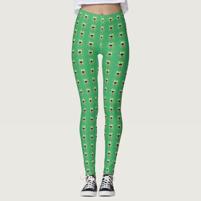 Leggings Grenouille verte et feux d'artifice Légendes de co (Devant)