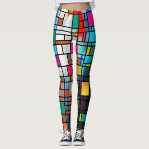 Leggings Grille d'art moderne Abstrait Legs Motifs
