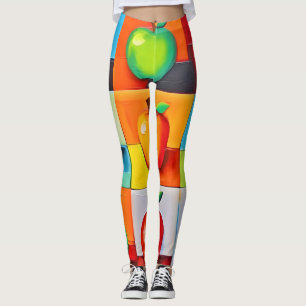 Leggings Grille de pommes colorées