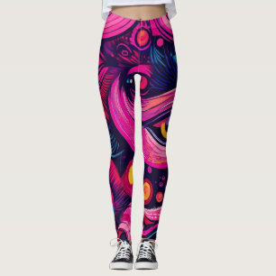 Leggings Gris audacieux, urbain, street chic graffiti abstr
