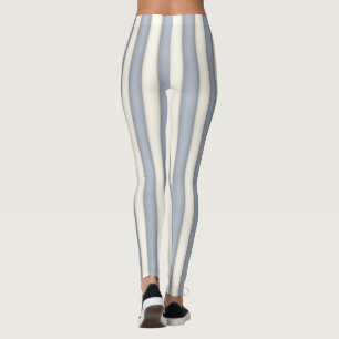 Leggings Gris d'ardoise et blanc antique Rayures verticales