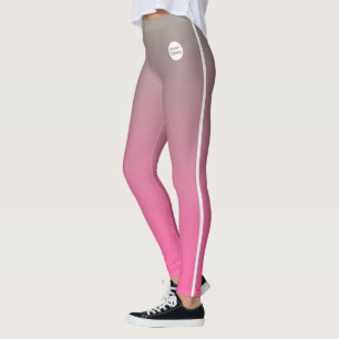 Leggings Gris rose Ombre Gradient Custom Business Logo