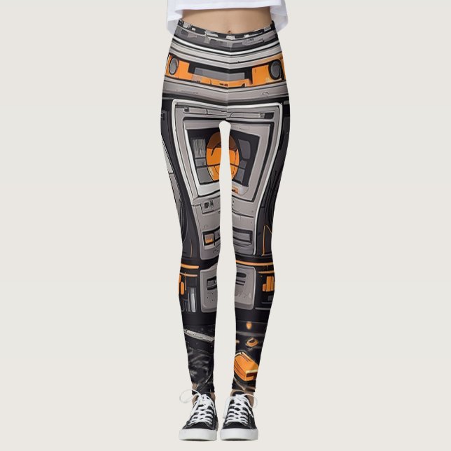 Leggings Groove en style : Boombox rétro (Devant)