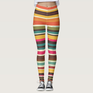 Leggings Groove Waves les années 70 Motif de ligne psychédé