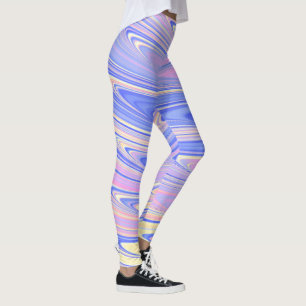 Leggings Groovy Éclectique Quirky Ondulé Pastel Abstrait