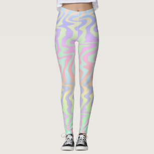 Leggings Groovy Rétro Mod Boho Fantaisiste Tripant Vagues A