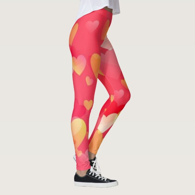 Leggings Gros Coeurs Imprimer ! Pantalons YOGA Comfy Leggin (Droite)