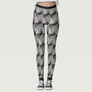 Leggings Gros crâne Déplaisant d'abeilles noires blanches s