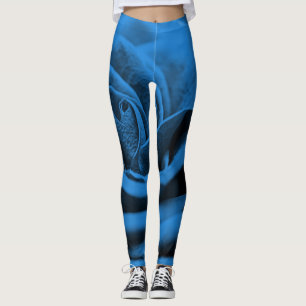 Leggings Gros plan rose bleue rouge, macro beauté.