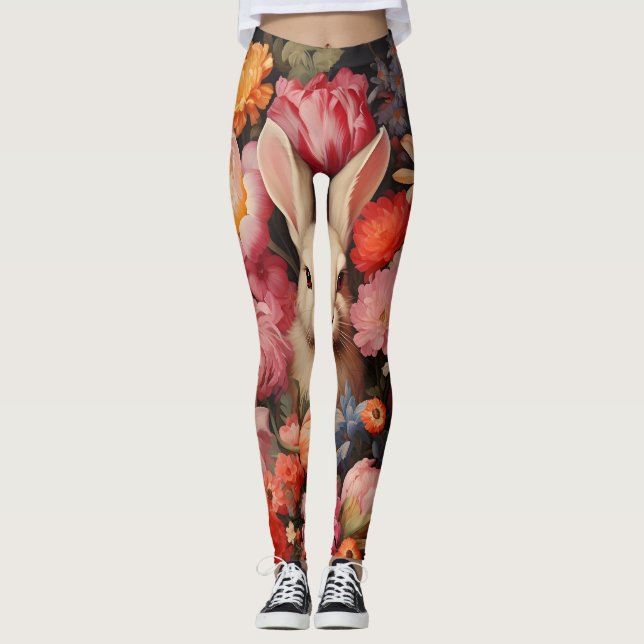 Leggings Grotte Vintage en gros fleurs (Devant)